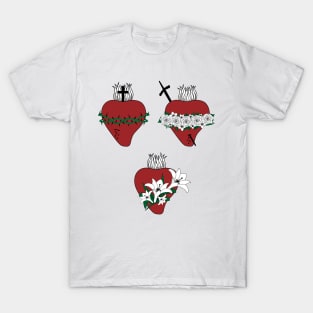 Hearts of Jesus, Virgin Mary and St. Joseph T-Shirt